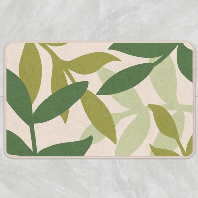 Green Dancing Leaves Bath Mat