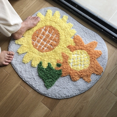 Sun and Sunflower Bath Mat
