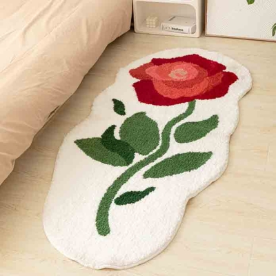 Red Rose Bedroom Runner Mat Mom‘s Day Gift