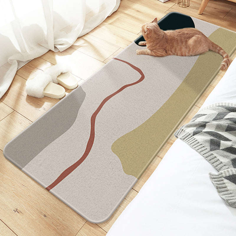 Unique Colorblock Striped Pattern Rug Multicolor Modern Carpet Polyester Washable Anti-Slip Area Rug for Sleeping Room