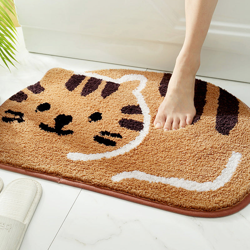 Smiling Cat Bath Mat, Animal Bathroom Rug