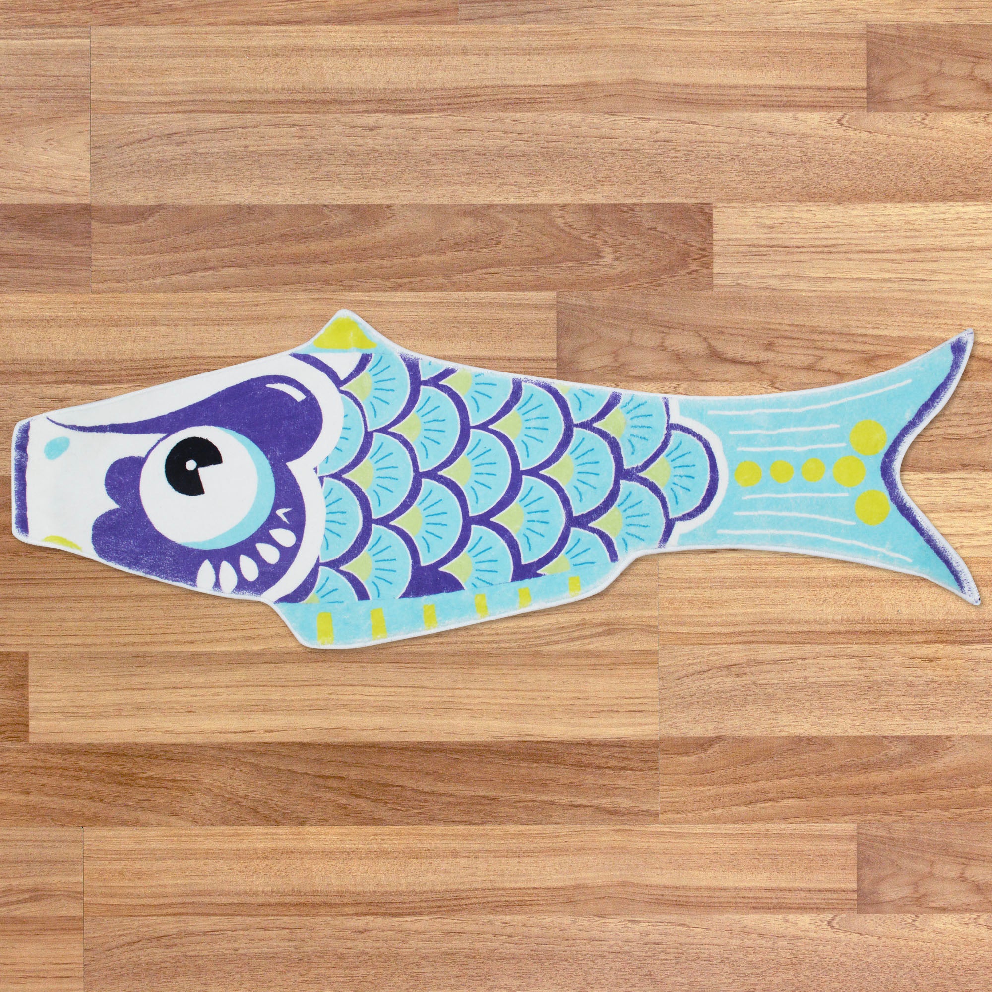 Cute Blue Koi Fish Bath Mat