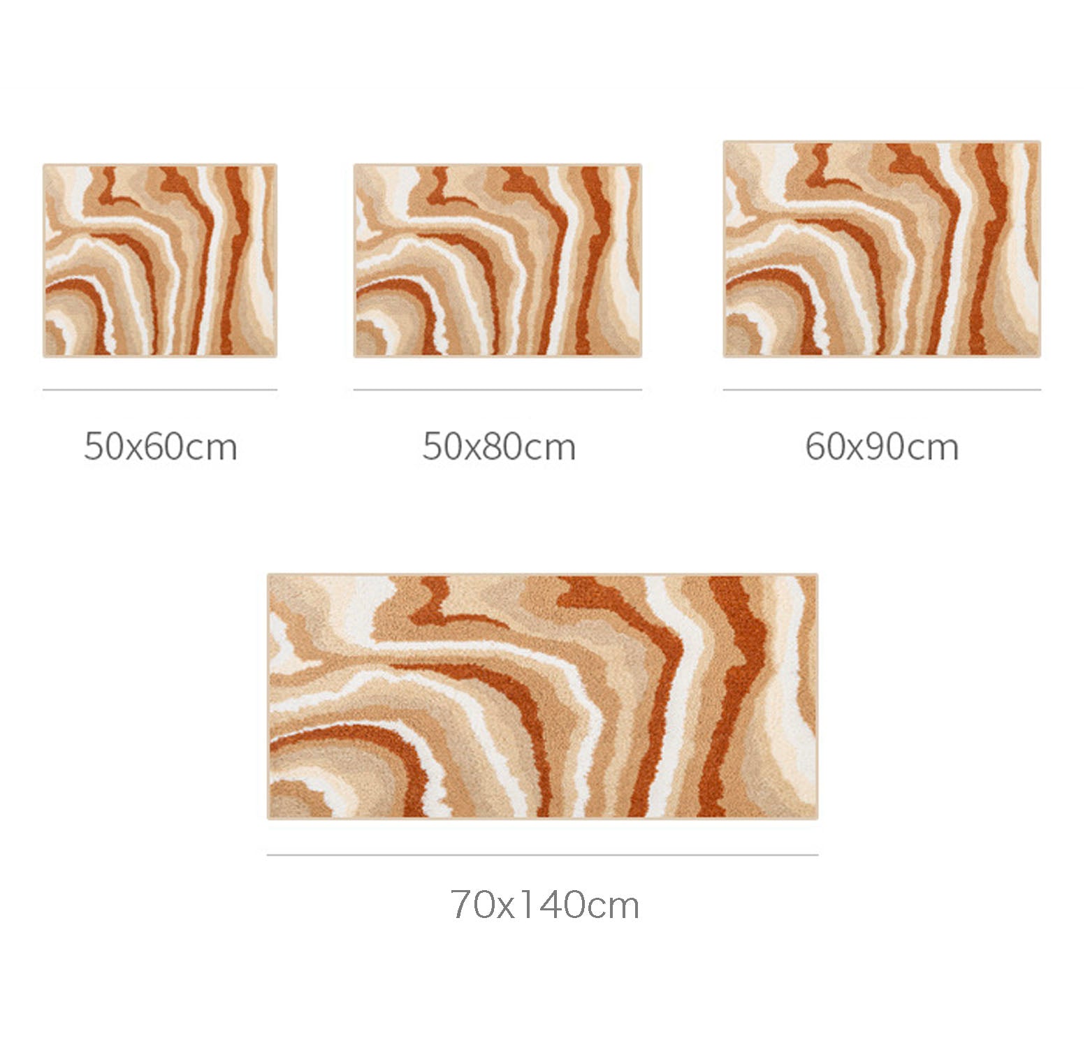 Jupiter Pattern Bath Mat, Orange Mat for Bathroom
