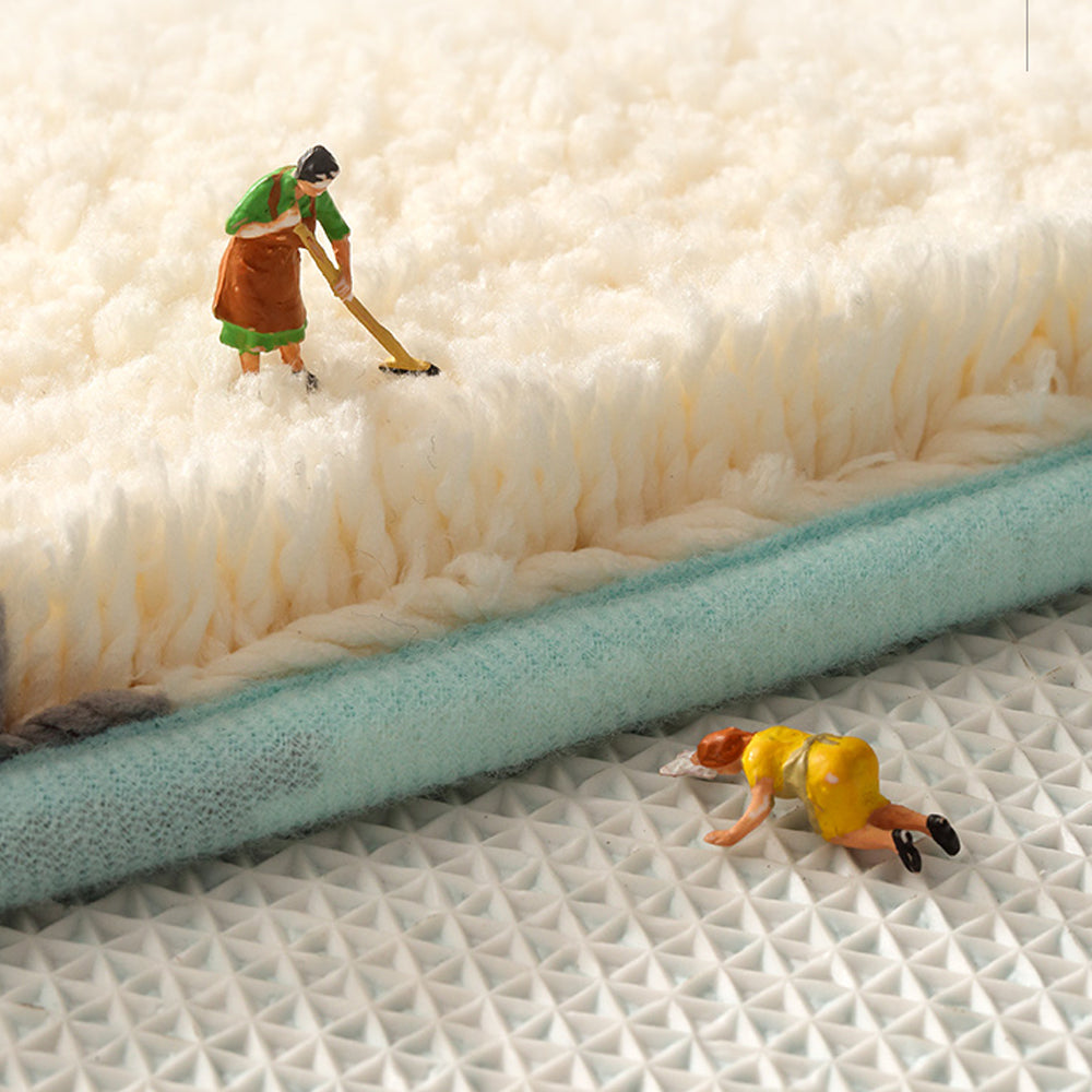 Happy Three Little Flowers and Leaves Bath Mat
