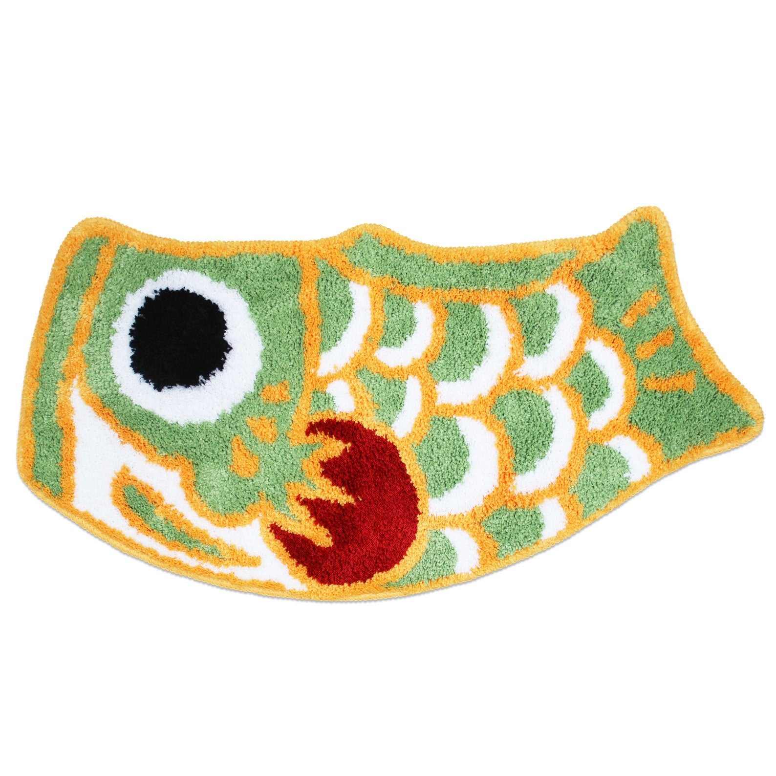 Cute Green Koi Fish Bath Mat