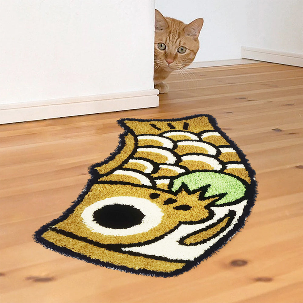 Cute Earth Yellow Koi Fish Bath Mat
