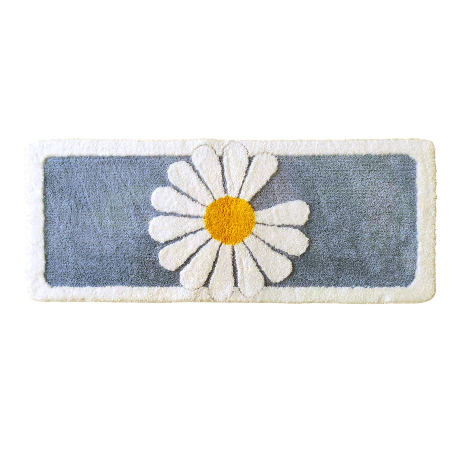 Blue/Green/ Grey Daisy Runner Mat for Bedroom Bathroom, 50x120cm / 20