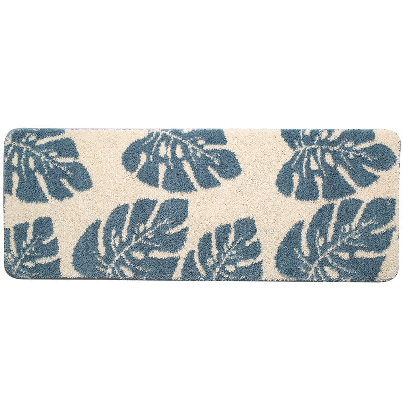 Scandinavian Jasper Green Leaves Bath Mat