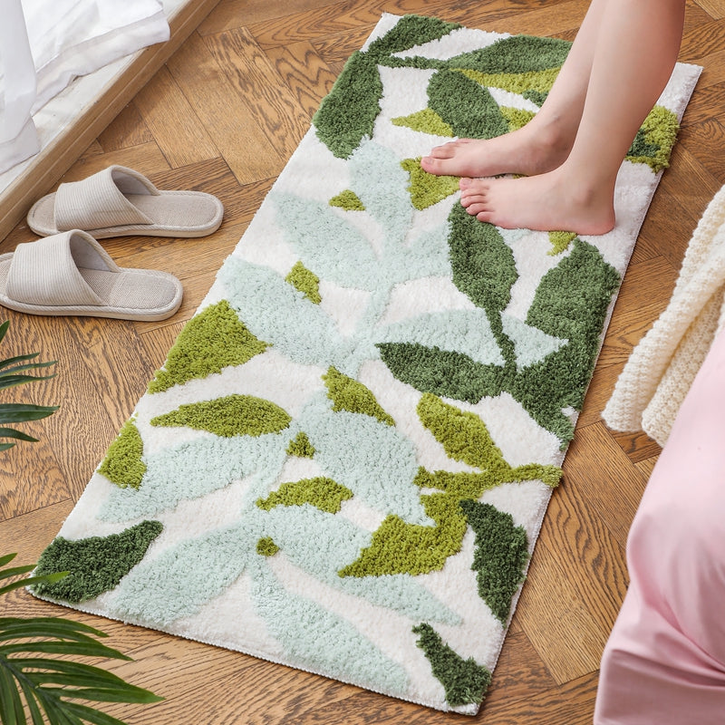 Green Leaves Bedroom Runner Mat Mom‘s Day Gift