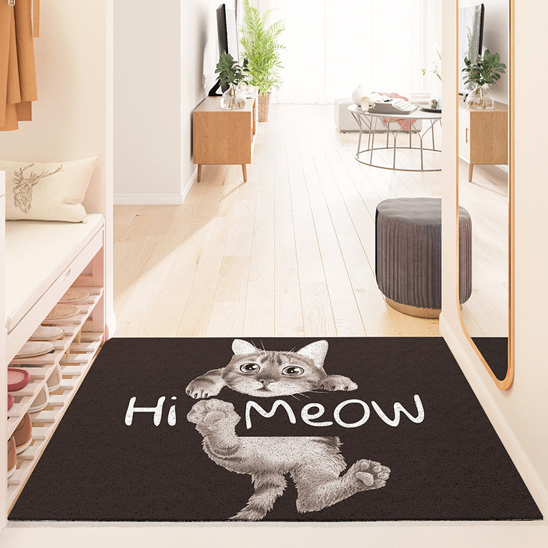 Gray Cat PVC Coil Door Mat