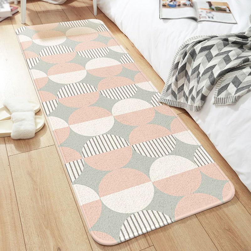 Unique Colorblock Striped Pattern Rug Multicolor Modern Carpet Polyester Washable Anti-Slip Area Rug for Sleeping Room