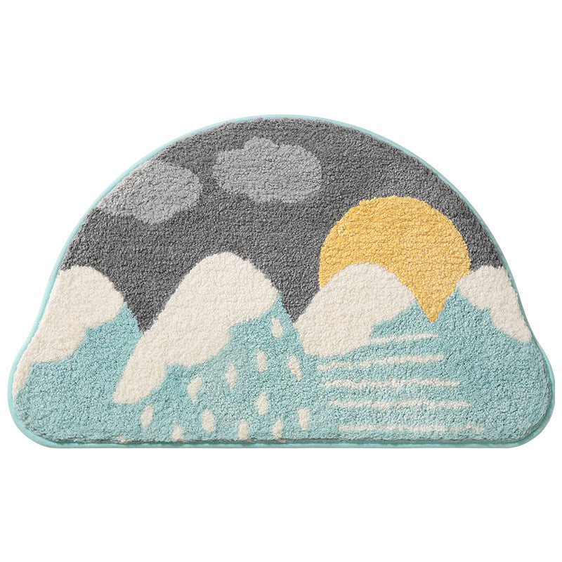 Semicircle Rainbow Bath Mat