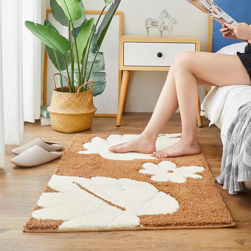 Green/Pink/Brown/Blue Lovely Leaves Bath Mat and Runner