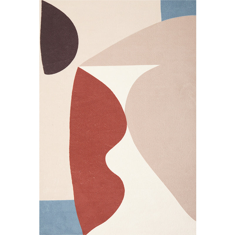 Unique Multicolor Modernist Rug Polyester Colorblock Rug Washable Pet Friendly Non-Slip Carpet for Living Room