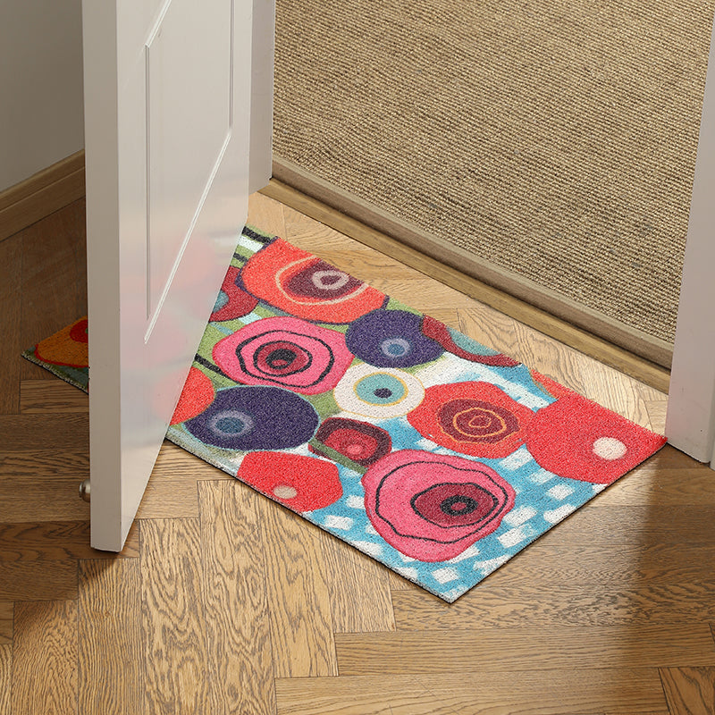 Colorful Flower Garden PVC coil Door Mat 