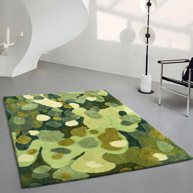 3D Pastoral Moss Leaves Area Rug Carpet