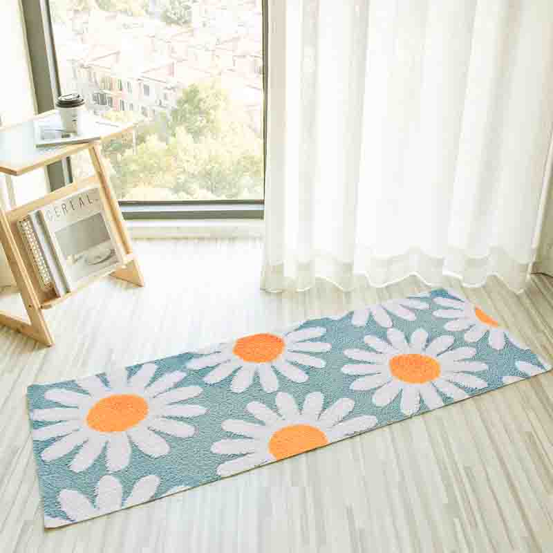 Sky Blue Daisy Runner Mat for Bedroom Mom‘s Day Gift