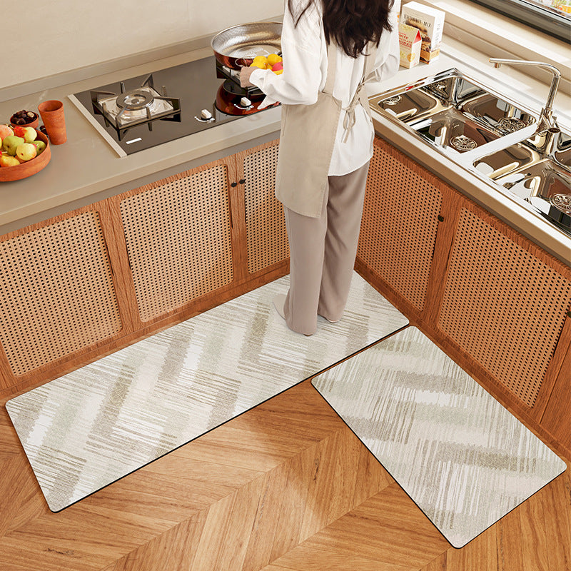 Polyline Texture PVC Leather Kitchen Mat