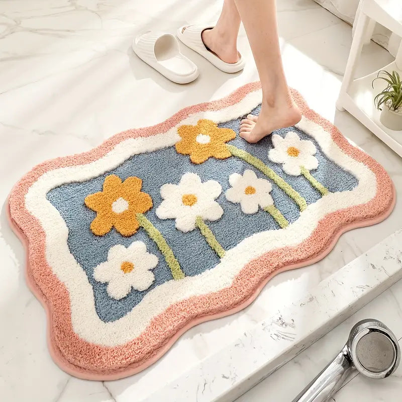 Cute Flower Bath Mat Home Decor