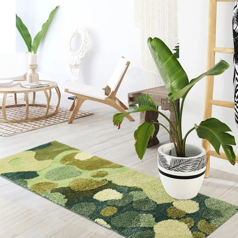 3D Pastoral Moss Leaves Area Rug Carpet