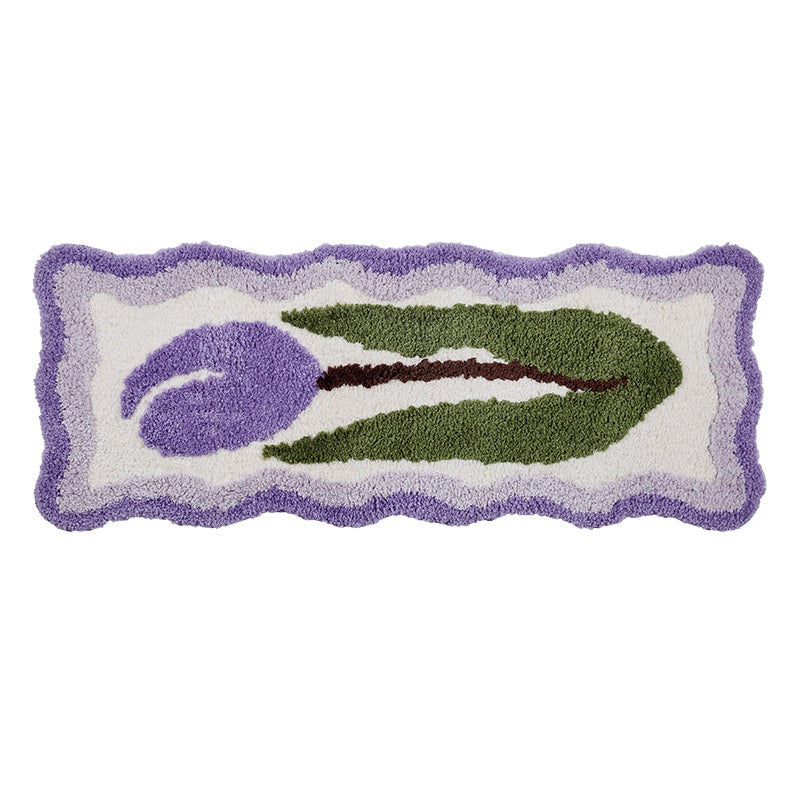 Purple Flowers Tulip Bedroom Runner Mat