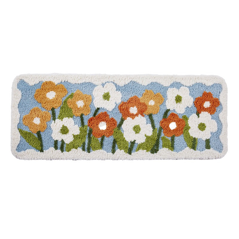 Orange Flowers Garden Bedroom Runner Mat