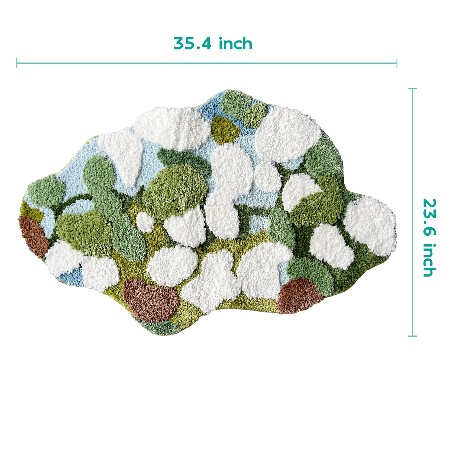 Green Moss Leaves Bath Mat 23