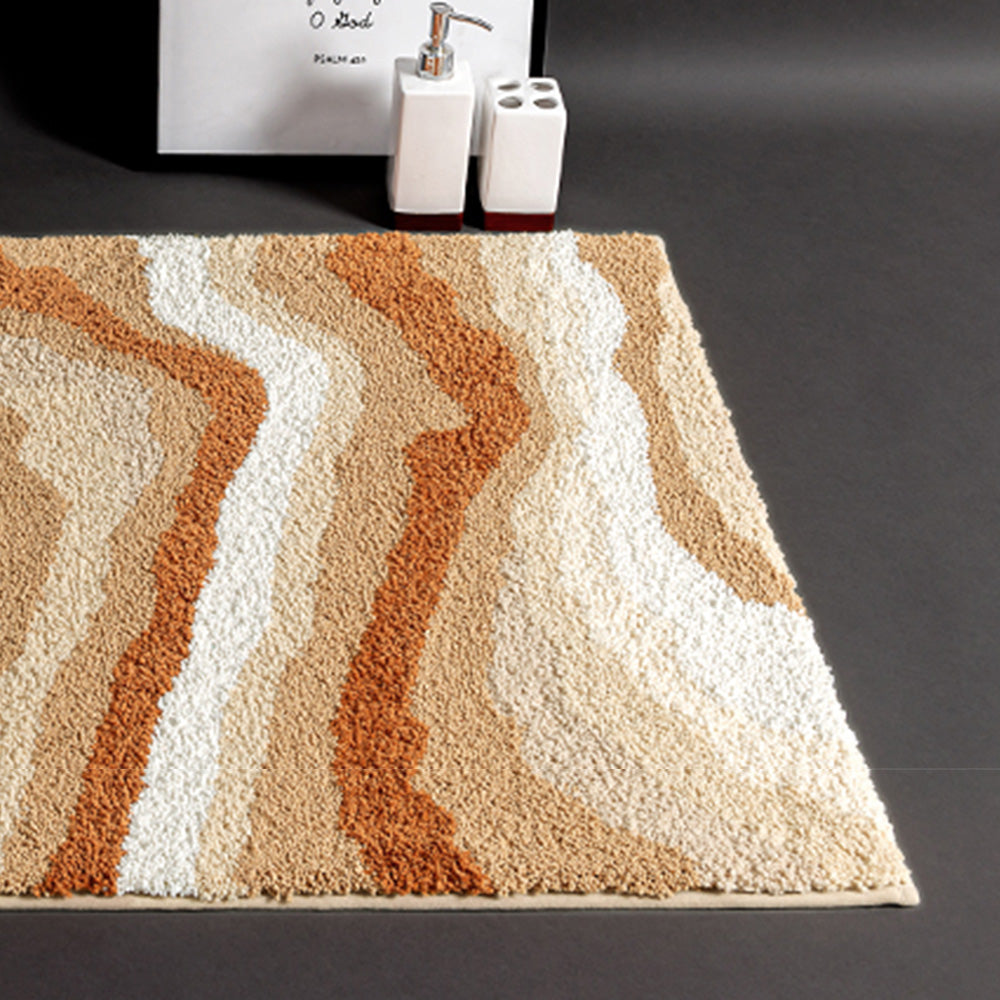Jupiter Pattern Bath Mat, Orange Mat for Bathroom