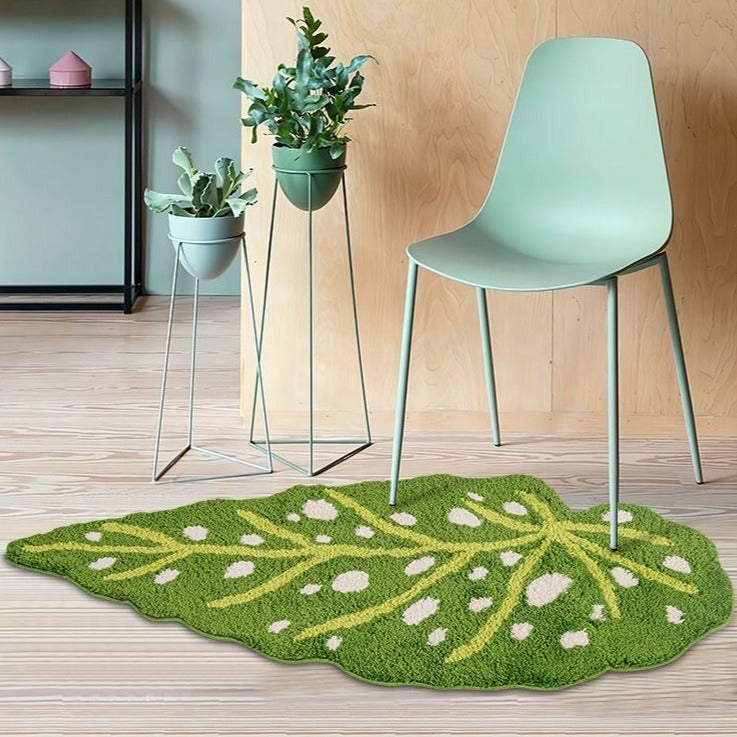 Tropical Green Leaf Mat, Kitchen Bedroom Are Rug, Long Runner Mat
