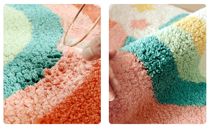 Semicircle Rainbow Bath Mat
