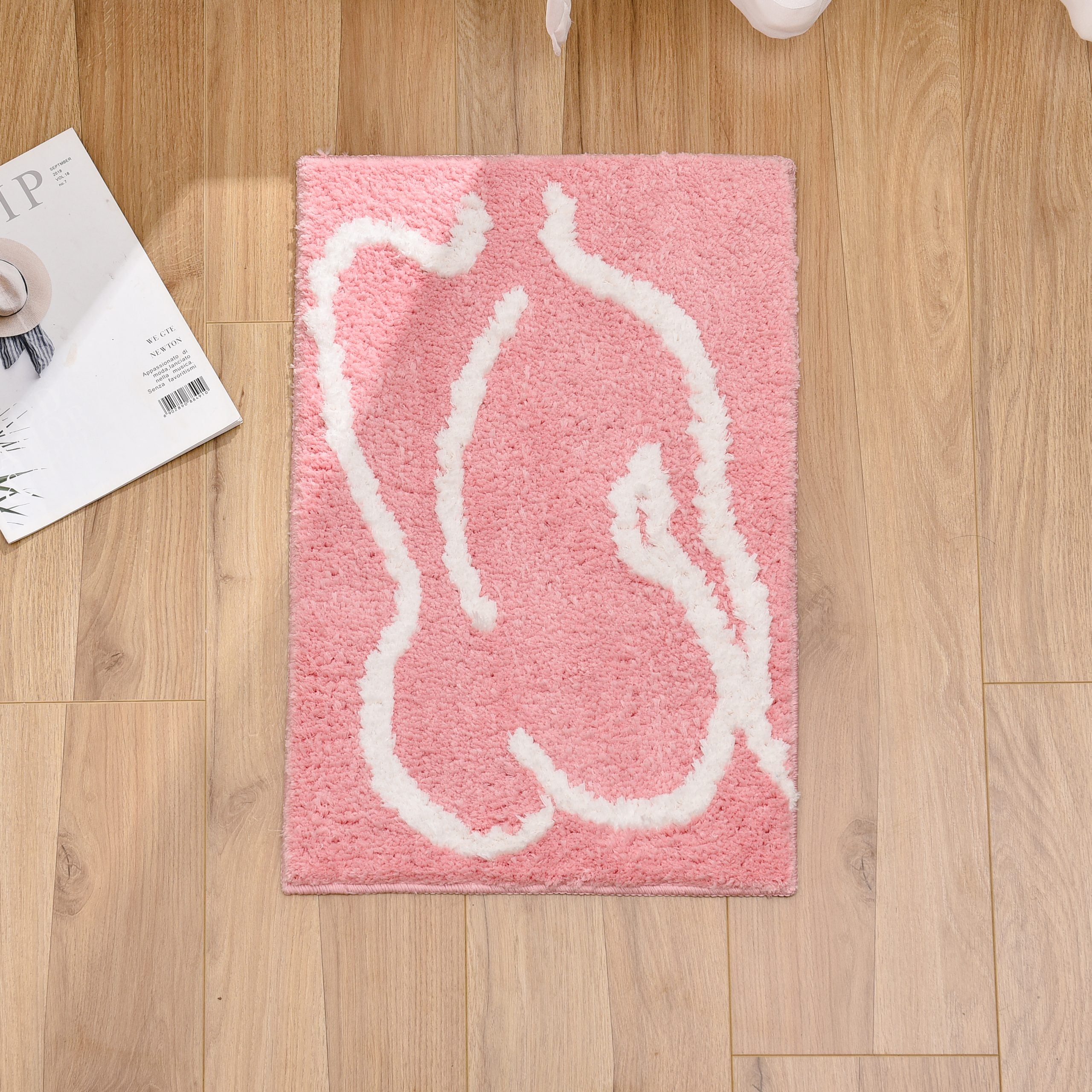 Pink Naked Back Bath Mat