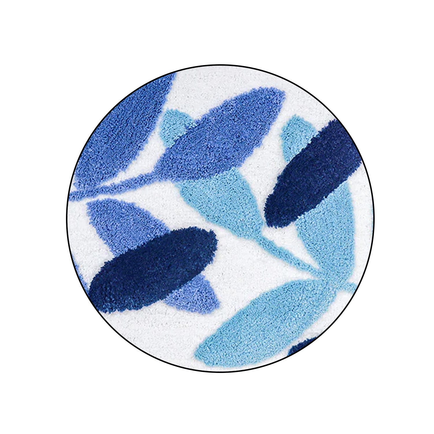 Black/Green/Blue Leaves Bath Mat