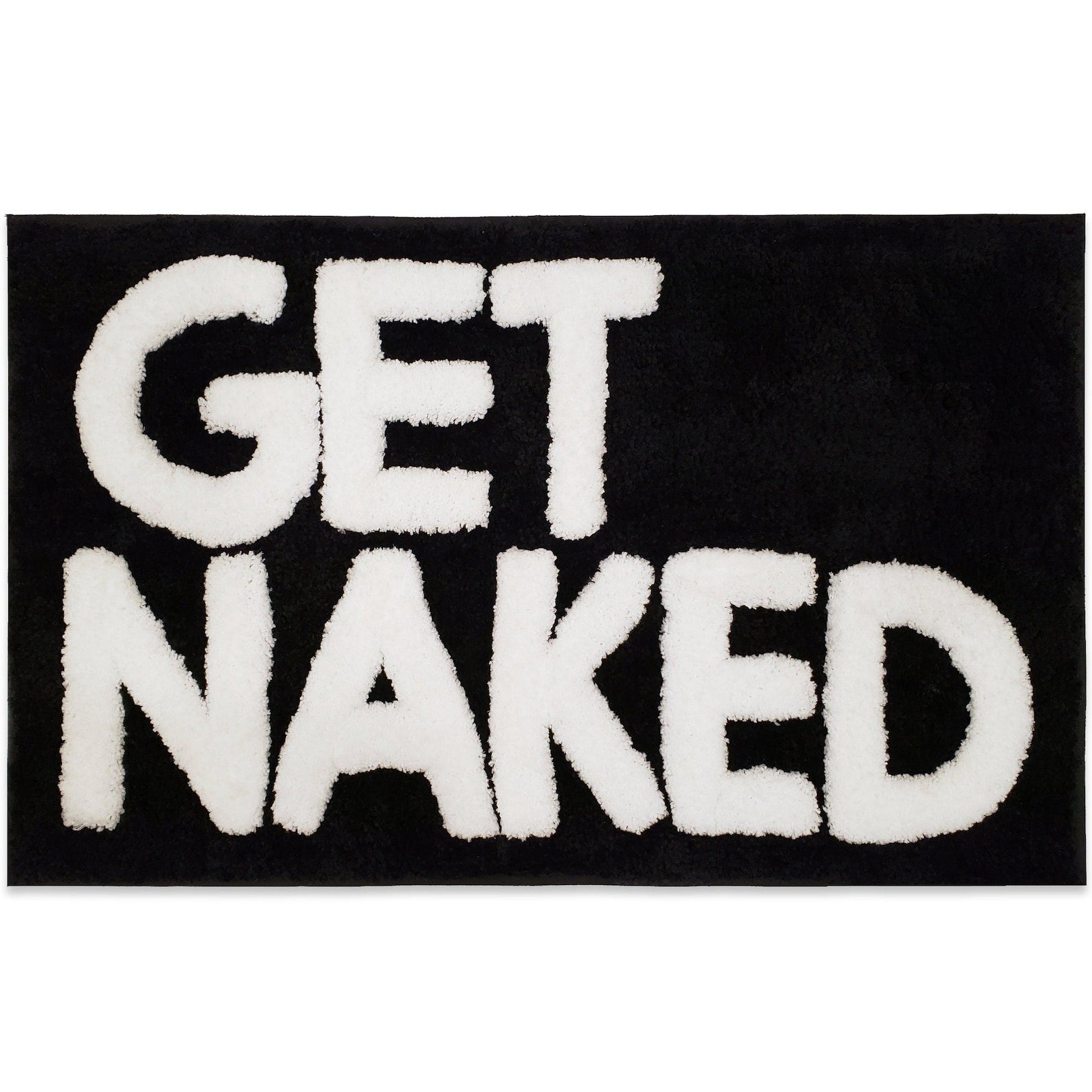 Black and White Get Naked Bath Mat
