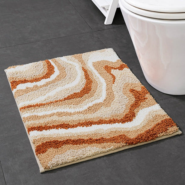 Jupiter Pattern Bath Mat, Orange Mat for Bathroom