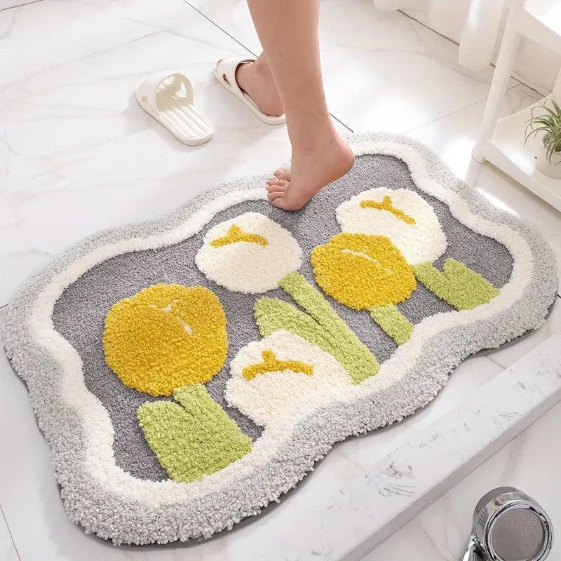Beam Flower Bath Mat Home Decor