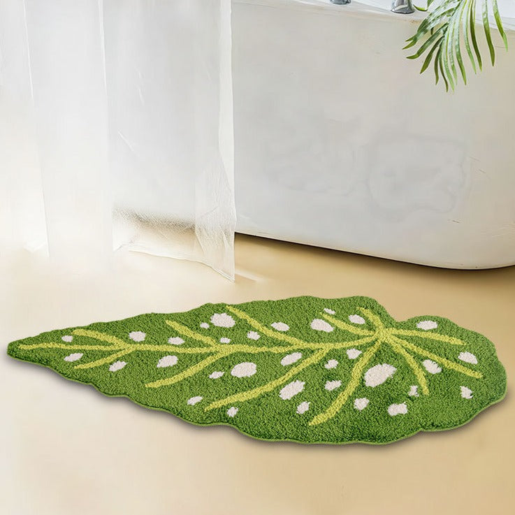 Tropical Green Leaf Mat, Kitchen Bedroom Are Rug, Long Runner Mat