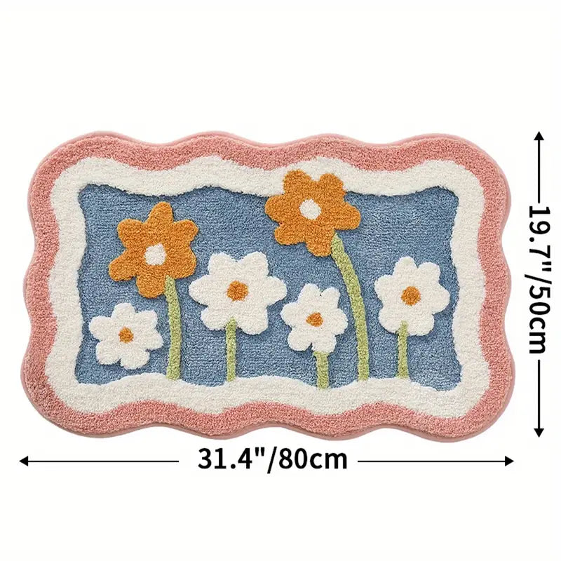 Cute Flower Bath Mat Home Decor