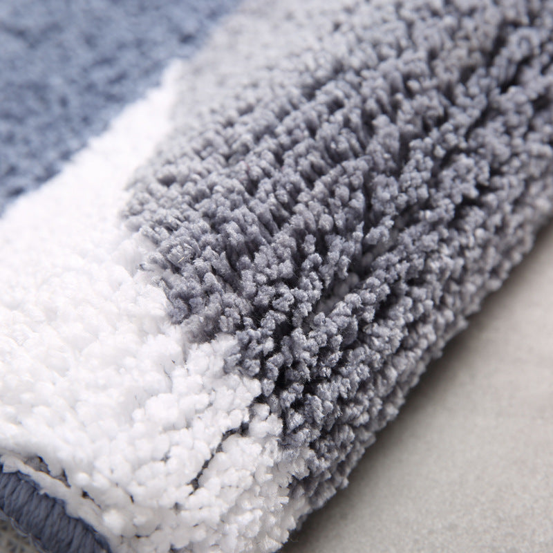 Blue Green Grey Banana Leaves Bath Mat