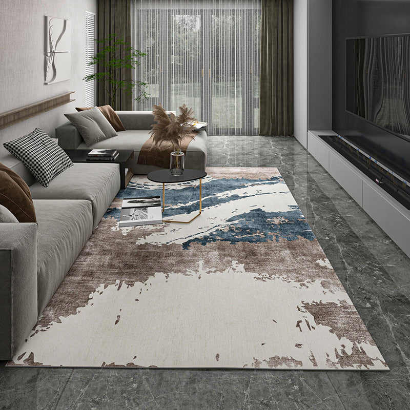 Industrial Rust Print Rug Multi-Color Synthetics Carpet Anti-Slip Machine Washable Stain Resistant Rug for Home