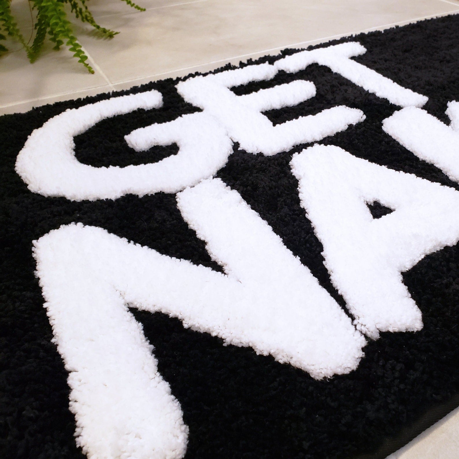Black and White Get Naked Bath Mat