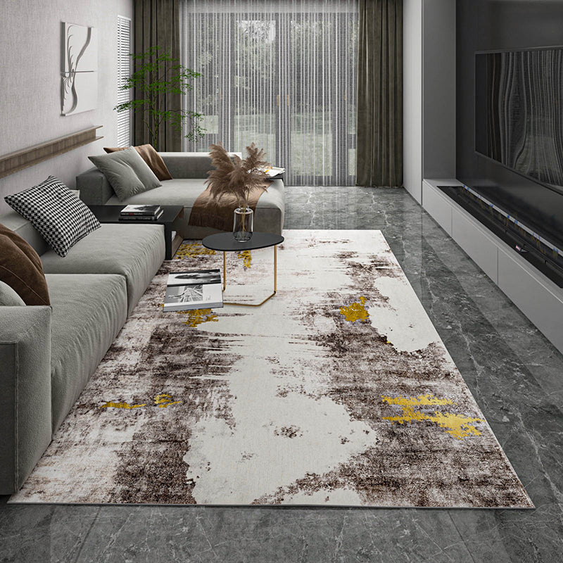 Industrial Rust Print Rug Multi-Color Synthetics Carpet Anti-Slip Machine Washable Stain Resistant Rug for Home