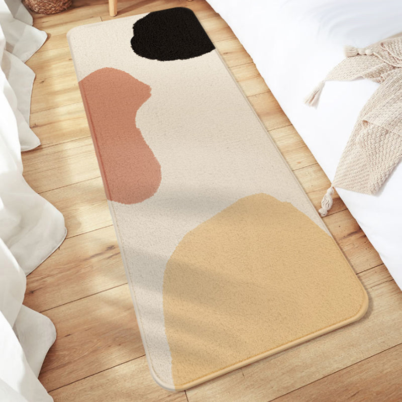 Unique Colorblock Striped Pattern Rug Multicolor Modern Carpet Polyester Washable Anti-Slip Area Rug for Sleeping Room
