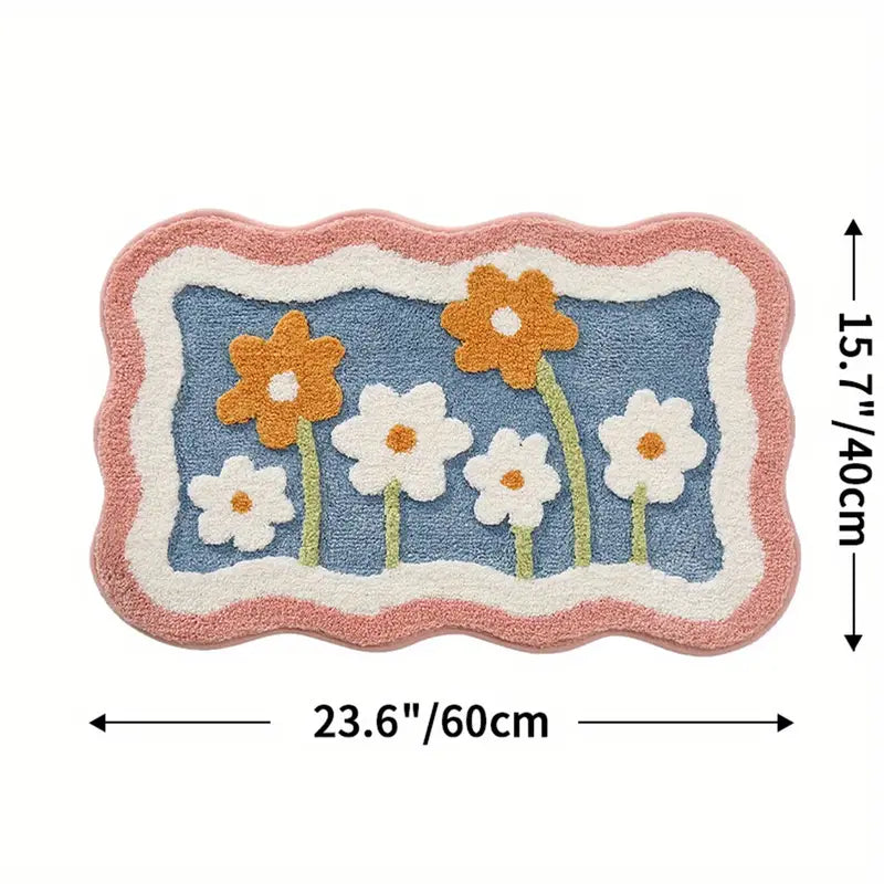 Cute Flower Bath Mat Home Decor