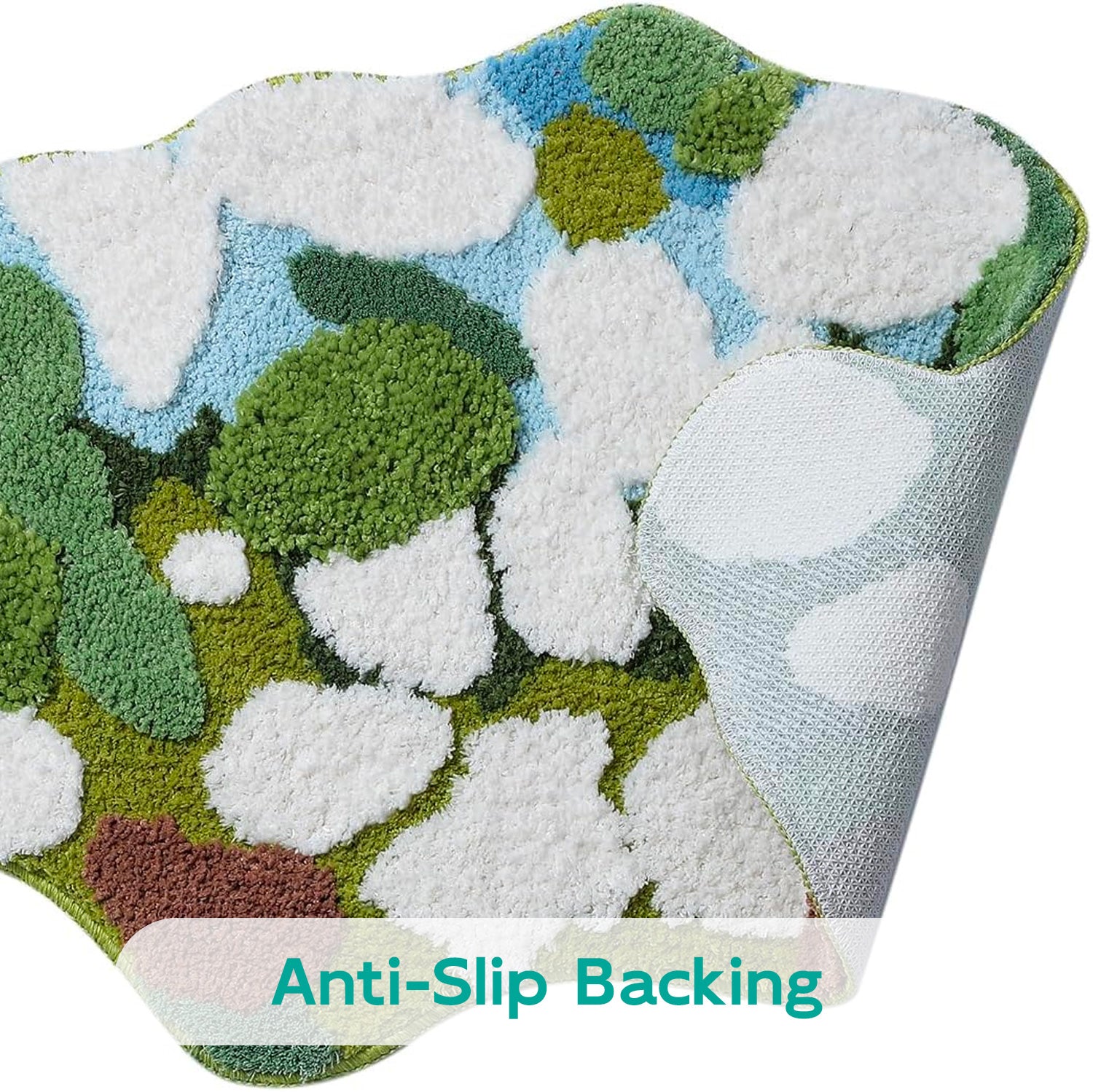 Green Moss Leaves Bath Mat 23