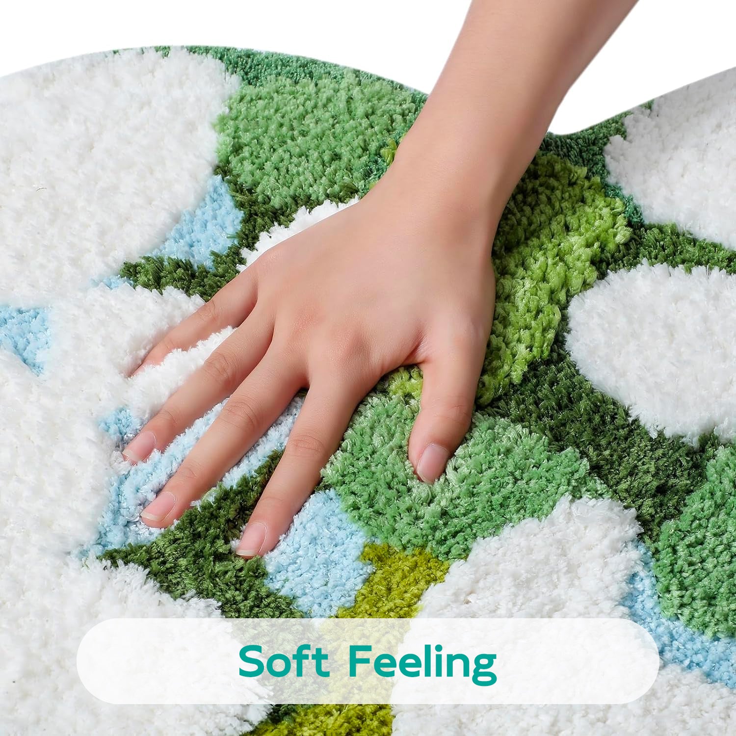 Green Moss Leaves Bath Mat 23