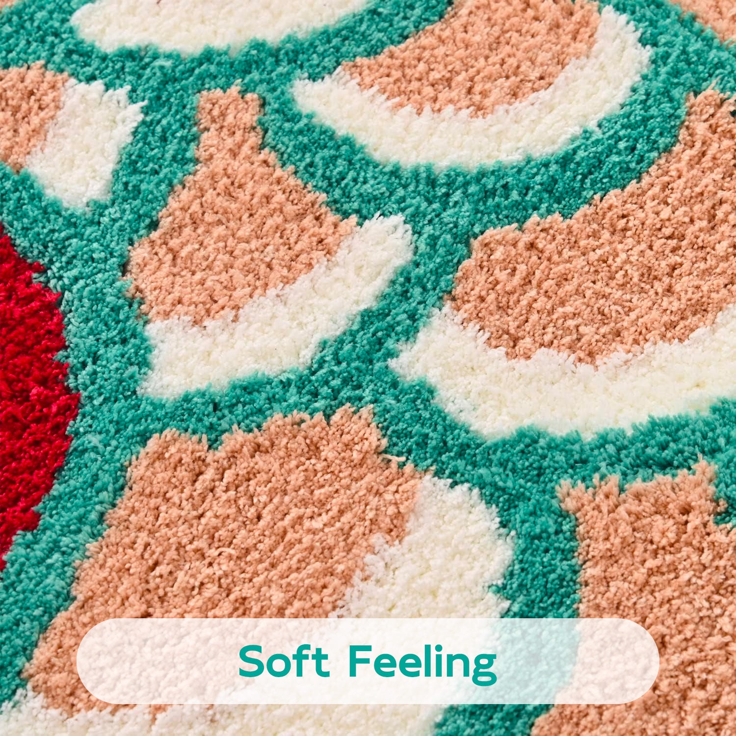 Cute Light Orange and Green Koi Fish Bath Mat