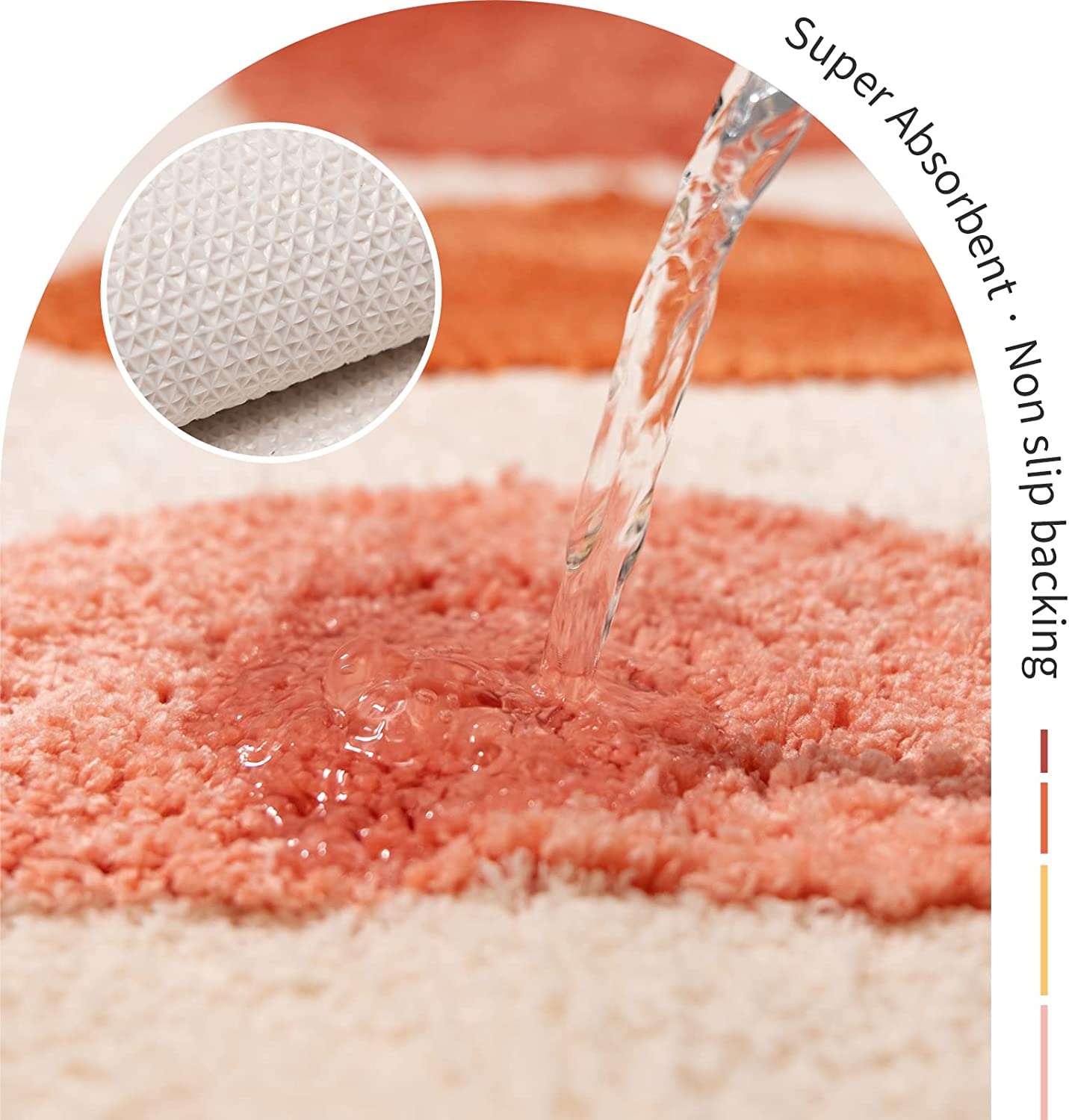 Pink Moon Phase Runner Mat for Bedroom Bathroom