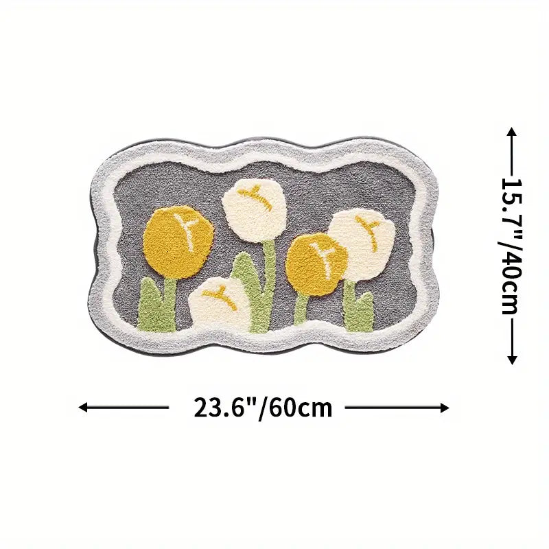 Beam Flower Bath Mat Home Decor