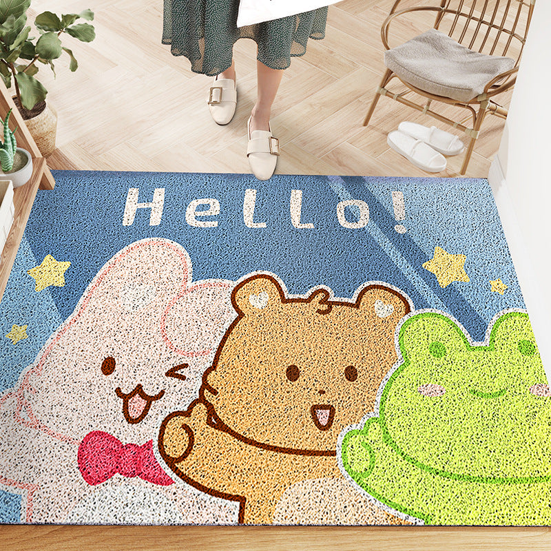 Cute Frog Bear and Rabbit PVC Coil Door Mat