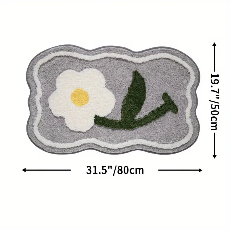 Back To Nature Flower Bath Mat Home Decor